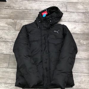 Puma men’s jacket puffer new with tag camo down with hood - NWT
